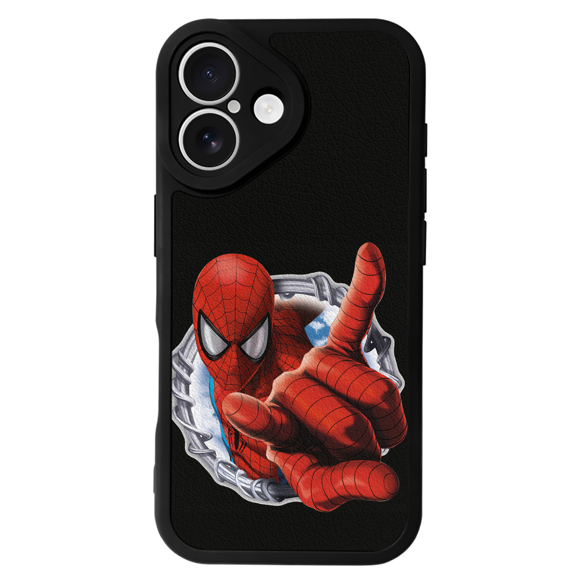 （画像用） Spider Man スパイダーマン 【iPhone 16シリーズ対応】シリコンスマホケース（レザー調） 材質：シリコン